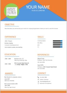 best Resume for teacher job