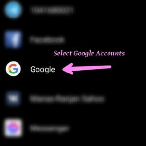 select google account
