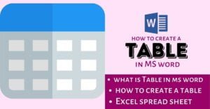 how to create a table in MS word