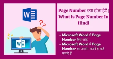 ms word Page Number In Hindi